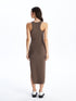 LC Waikiki Women's Halter Neck Straight Bodycon Dress